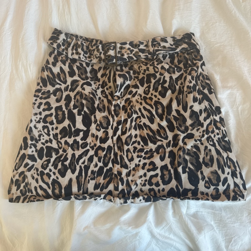 Leopard Print Mini Skirt